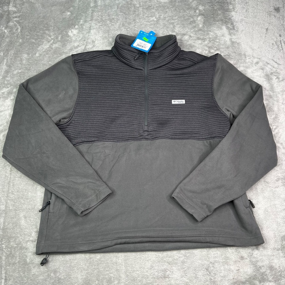 Columbia PFG Uncharted Fleece Half Zip Color Shark Jacket Womens 2XL Gray NWT